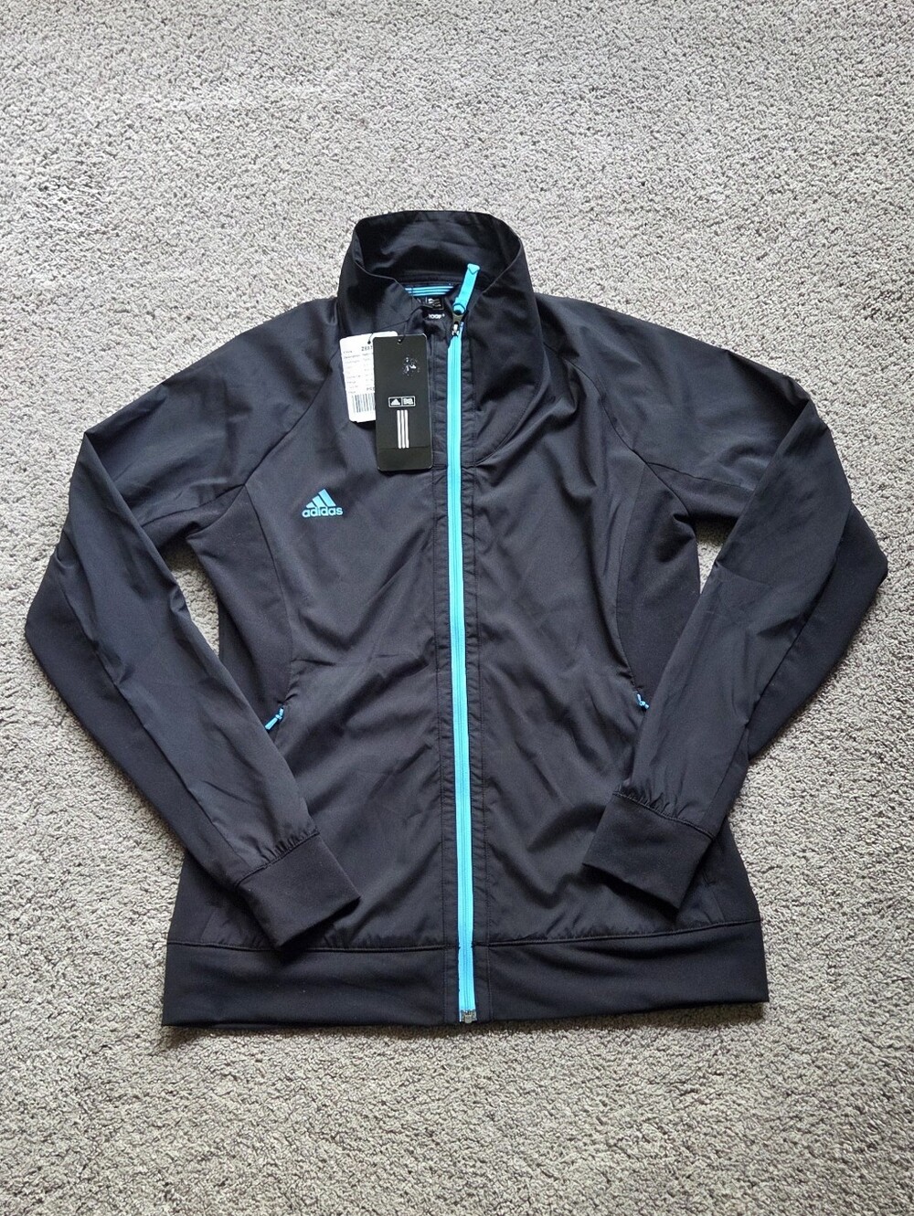 NWT Adidas Womens Climaproof Lightweight Black Golf Jacket Size Small Athleisure